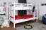 Etagenbett für Kinder 90 x 190 cm | Massivholz: Buche | Weiß Lackiert | umbaubar in 2 Einzelbetten | inkl. Rollroste Abbildung