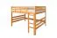 Hochbett für Kinder 160 x 200 cm | Massivholz: Buche | Natur Lackiert | umbaubar in Einzelbett | Premium-Qualität | inkl. Rollrost Abbildung