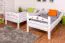 Etagenbett für Kinder 90 x 190 cm | Massivholz: Buche | Weiß Lackiert | umbaubar in 2 Einzelbetten | inkl. Rollroste Abbildung