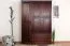 Kleiderschrank | 3 Drehtüren | 2 Schubladen | 5 Fächer | mit Kleiderstange | 135 cm breit | Massivholz | Farbe: Walnussfarben Abbildung