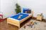 Bettrahmen für Kinder / Kinderbett 90 x 200 cm | Massivholz: Kiefer | Natur Lackiert Abbildung