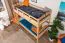 Stockbett für Jugendliche 90 x 190 cm | Massivholz: Buche | Natur Lackiert | umbaubar in 2 Einzelbetten | inkl. Rollroste Abbildung