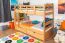 Etagenbett mit Stauraum / 2 Schubladen für Kinder 90 x 200 cm | Massivholz: Buche | Natur Lackiert | umbaubar in 2 Einzelbetten | Premium-Qualität | inkl. Rollroste Abbildung