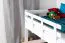 Jugendhochbett 120 x 190 cm | Massivholz: Buche | Weiß Lackiert | umbaubar in Einzelbett | Premium-Qualität | inkl. Rollrost Abbildung