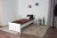Kinderbett 80 x 200 cm | Massivholz: Buche | Weiß Lackiert Abbildung