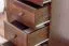 Schmaler Kleiderschrank | 1 Drehtür | 4 Schubladen | mit Kleiderstange | 80 cm breit | Massivholz | Farbe: Nuss Abbildung