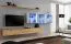 Edle Wohnwand Balestrand 267, Farbe: Eiche Wotan / Weiß - Abmessungen: 150 x 340 x 40 cm (H x B x T), mit Push-to-open Funktion