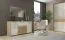 Schiebetürenschrank / Kleiderschrank Gataivai 03, Farbe: Beige Hochglanz / Walnuss - 224 x 182 x 65 cm (H x B x T)