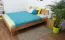 Futonbett / Massivholzbett mit Kopfteil Wooden Nature 01, Eiche geölt, Liegefläche 180 x 200 cm, auffallendes Kopfteil, starke Rahmenbretter
