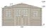Gartenhaus Wiesenlust 02, Naturbelassen, Grundfläche: 16 m², 34 mm Blockbohlenhaus, Satteldach, mit 1 Doppeltür und 2 Einzelfenstern
