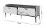 TV-Unterschrank mit 2 Schubladen | Creme | 66 x 167 x 50 cm | Soft Close System | abgerundete Ablagefläche in Eiche-Grau-Dekor | Metallbeine