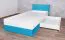 Kinderbett / Jugendbett "Geel" 18, Weiß / Türkis - Liegefläche: 90 x 200 (B x L)