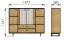 Wohnzimmer Komplett - Set C Nobres, 5-teilig, dekorative Eichenlamellen, LED-Beleuchtung, Griffe und Beine in Schwarz, Soft-Close-System, Antisolglas