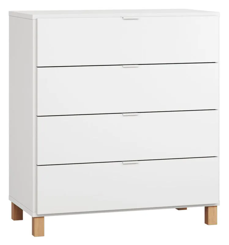 Kommode Invernada 07, Farbe: Weiß - Abmessungen: 100 x 90 x 47 cm (H x B x T)