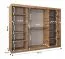 Schiebetürenschrank / Kleiderschrank Jan 06B mit Spiegel, Farbe: Schwarz - Abmessungen: 200 x 250 x 62 cm ( H x B x T)