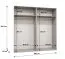 Kleiderschrank / Drehtürenschrank Korab 80, Farbe: Weiß, zwei Spiegeltüren, zwei Kleiderstangen, 2 Meter breit, Griffe: Schwarz, zwei Fächer, Soft-Close-Funktion