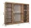 Schiebetürenschrank / Kleiderschrank Musala 23, Farbe: Schwarz, zwei Kleiderstangen, 2,5 Meter breit, Aluminiumschienen, eine Spiegeltür, 10 Fächer