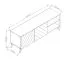 TV-Unterschrank Zolvane 1.5 | Weiße Hochglänzend | 150 x 42 x 53,5 cm| 6 Fächern | 2 Türen | Griffloses Design | dekorative geometrische Front