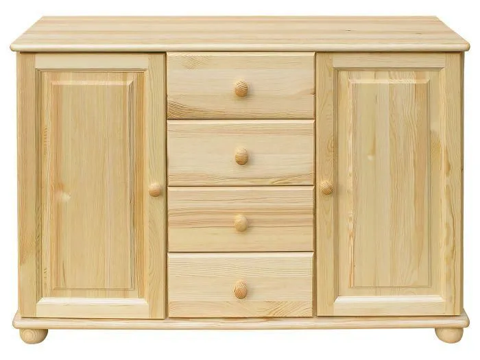Anrichte, Kiefer massiv, Breite: 121 cm, Farbe: Natur Abbildung