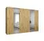 Kleiderschrank mit zwei Spiegeltüren Korab 101, Farbe: Eiche Artisan, vier Kleiderstangen, 3 Meter breit, Soft-Close-Funktion, vier Fächer, Griffe: Kaschmir