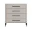 Kommode | vier Schubladen | Farbe: Kaschmir | Griffe & Beine: Schwarz | Maße: 90 x 40 x 94 cm | ABS-Kanten | für Schlafzimmer | lange griffe