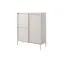 Stylische Kommode mit drei Türen Balta 01, Farbe: Beige, sieben Fächer, mit Push-to-open Funktion, Maße: 123 x 103,5 x 39,5 cm, ABS-Kantenschutz