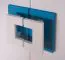 Kinderzimmer - Kommode Fabian 08, Farbe: Eiche Hellbraun / Weiß / Blau - 93 x 120 x 40 cm (H x B x T)