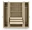 Kleiderschrank | Farbe: Eiche Cremona | inkl. 3 Schubladen | 4-türig | 200 x 61 x 210 cm | Edegem 01 | 3 Kleiderstangen | 7 Fächer | ABS-Kanten