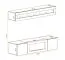 Hängevitrine und Kommode mit Kamin Hompland 125, Farbe: Weiß - Abmessungen: 150 x 160 x 40 cm (H x B x T), mit blauer LED-Beleuchtung