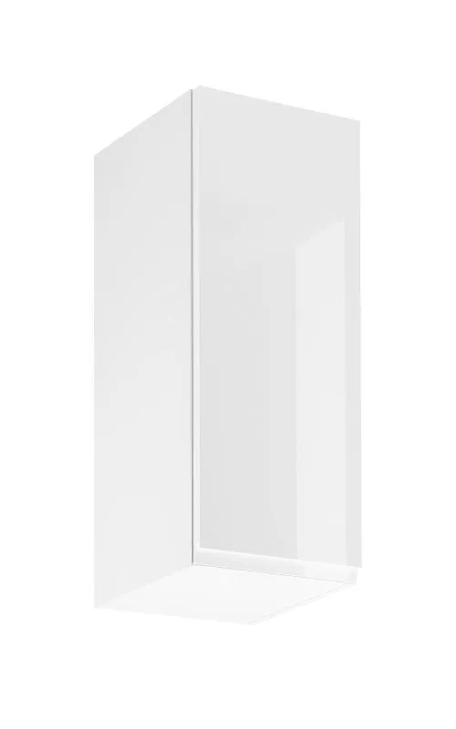 Küchenhängeschrank | 1 Drehtür | Farbe: Weiß | 2 Fächer | Soft-Close Funktion | 30 x 32 x 72 cm | hochglanzlackiert | Türanschlag wechselbar | griffloses System