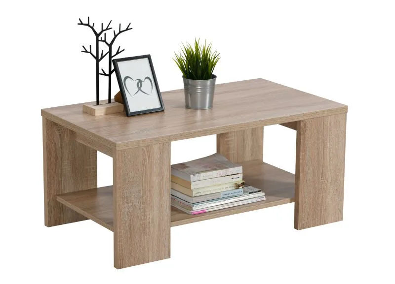 Couchtisch mit einer Ablagefläche Lazarevac 01, Farbe: Eiche Sonoma, ABS, Maße: 41,5 x 90,5 x 50,5 cm, fürs Wohnzimmer