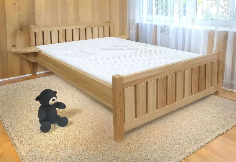 Kinderbett / Jugendbett Buche massiv Vollholz natur 106, inkl. Lattenrost - Abmessung 140 x 200 cm