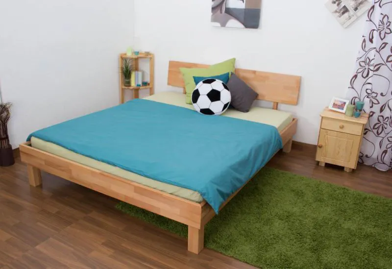 Bett Kernbuche massiv 160 x 200 cm geölt Abbildung