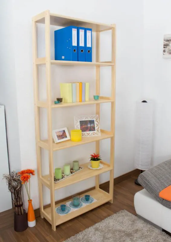 Standregal, 80 cm breit, Kiefer Holz-Massiv, Farbe: Natur Abbildung