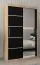 Schiebetürenschrank / Kleiderschrank Jan 02B mit Spiegel, Farbe: Eiche Sonoma / Schwarz - Abmessungen: 200 x 120 x 62 cm ( H x B x T)