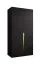 Kleiderschrank | 1 Fach | Farbe: Schwarz | 1 Kleiderstange | Soft-Close-Funktion | 1 Meter breit | Griffe: Gold | ABS-Kanten | Maße: 100 x 52 x 202 cm