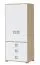 Drehtürenschrank / Kleiderschrank 13, Farbe: Buche / Weiß - 198 x 84 x 56 cm (H x B x T)