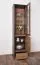 Vitrine Selun 10, Farbe: Eiche Dunkelbraun / Grau - 197 x 50 x 43 cm (H x B x T)