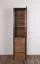 Vitrine Selun 10, Farbe: Eiche Dunkelbraun / Grau - 197 x 50 x 43 cm (H x B x T)