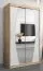120 cm breiter Kleiderschrank mit 5 Fächern und 2 Türen | Farbe: Sonoma Eiche / Weiß Abbildung