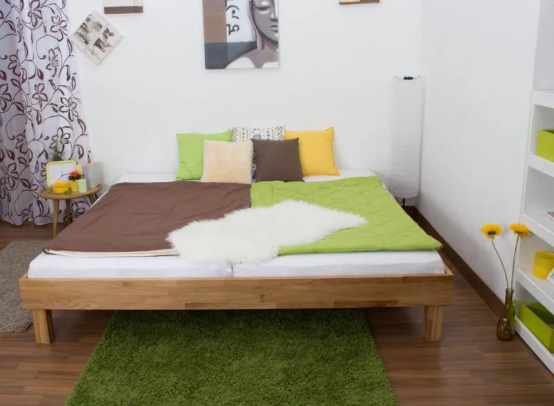 Bett 200 x 200 cm Eiche geölt Abbildung