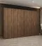 Kleiderschrank / Drehtürenschrank | Farbe: Walnuss | Griffe: Gold | vier Fächer | 3 Meter breit | vier Kleiderstangen | Soft-Close-Funktion | sechs Türen
