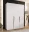 Drehtürenschrank / Kleiderschrank | Farbe: Weiß | 3-Türig | Griffe: Kaschmir | 2 Fächer | 2 Kleiderstangen | Maße: 150 x 52 x 202 cm | Soft-Close-Funktion