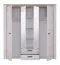Kleiderschrank / Drehtürenschrank mit zwei Spiegeltüren Zemun 07, Farbe: Eiche Grau / Eiche Weiß, ABS, zwei Schubladen, Maße: 206,5 x 199 x 55,5 cm