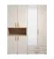 Drehtürenschrank / Kleiderschrank | Farbe: Kaschmir / Eiche Artisan | 1 Spiegeltür | 179 x 56 x 227 cm | zwei Kleiderstangen | fünf Fächer | zwei Schubladen