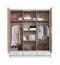 Kleiderschrank | 2 Drehtüren | 3 Schubladen | 8 Fächer | mit 3 Schubladen | 204 cm breit | Farbe: Eiche Abbildung