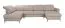 Wohnlandschaft mit Schlaffunktion Turnhout 01, Farbe: Beige - Abmessungen: 102 x 340 x 207 cm (H x B x T) - Ottomane: Links