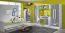 Kinderzimmer - Kommode Walter 08, Farbe: Weiß / Grau Hochglanz - 85 x 80 x 40 cm (H x B x T)