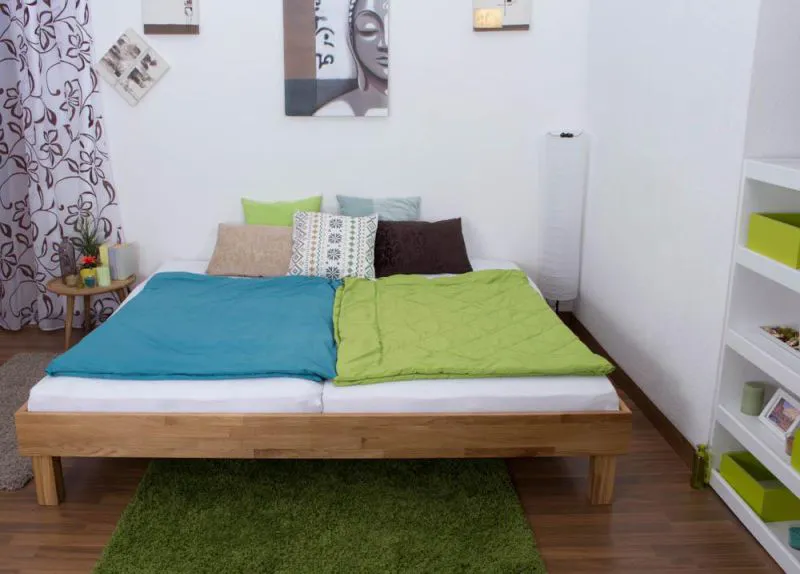 Eiche Bett 200 x 200 cm geölt Abbildung