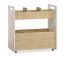 Rollwagen | Farbe: Eiche / Beige | 4 Rollen | 4 Fächer | Maße: 70 x 40 x 71 cm | für Spielzeug oder Bücher | inkl. Organizer für Stift | für Kinderzimmer